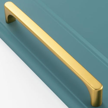 6-1/4 Inch Brushed Gold Cabinet Pulls Kitchen Handles 10 Pack 3126 - color: Brushed Gold, size: 6-1/4 In Hole Distance