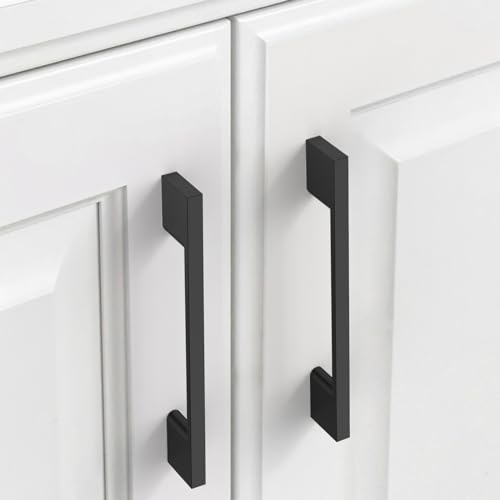 9BUILD 10 Pack Matte Black Cabinet Pulls 5 Inch Black Kitchen Cabinet Handles, Cabinet Hardware for Cupboard Drawer Pulls - color: Matte Black, size: 5"/128MM Hole Center, style: 10 Pack