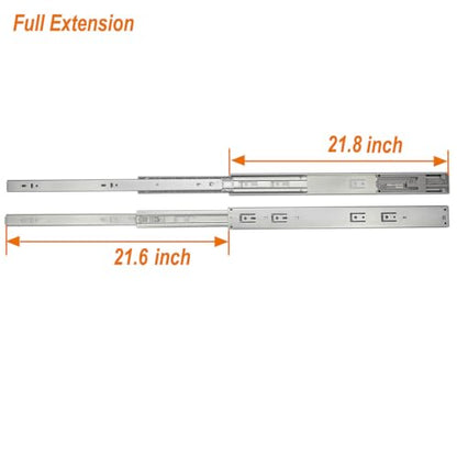 OCG Soft Close Drawer Slides 22 Inch (1 Pair), Full Extension Ball Bearing Low Noise Drawer Slides for Cabinets with Face Frame, with Rear Mounting Brackets - size: 22 inch (1 pair)+brackets
