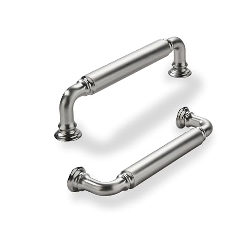 khtumeware 2-Pack Brushed Satin Nickel Heavy-Duty Solid Cabinet Pulls, 3-1/2 Inch (89mm) Hole Center, Drawer Pulls, Cabinet Hardware, Suitable for Kitchen Cabinets, Bathrooms and Dressers - color: Brushed Satin Nickel, size: 3-1/2 Inch(89mm)Hole Center