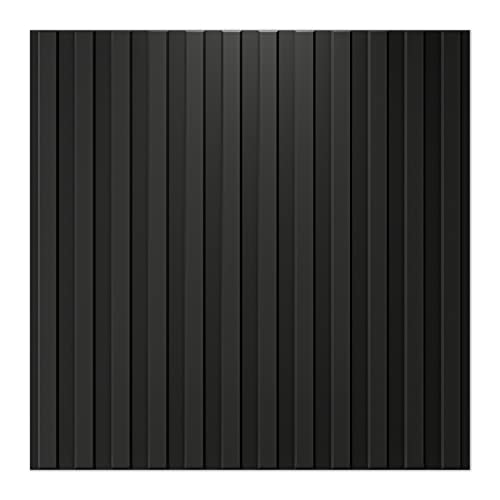 Art3d 3D Fluted Textured Slat Wall Panels, 19.7 x 19.7 in, 12-Pack, Black - color: Square - Black, size: 19.7 x 19.7in.