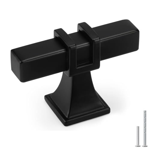 25 Pack Black Cabinet Knobs Black Dresser Drawer Knobs - color: Black, size: Single Hole Knob