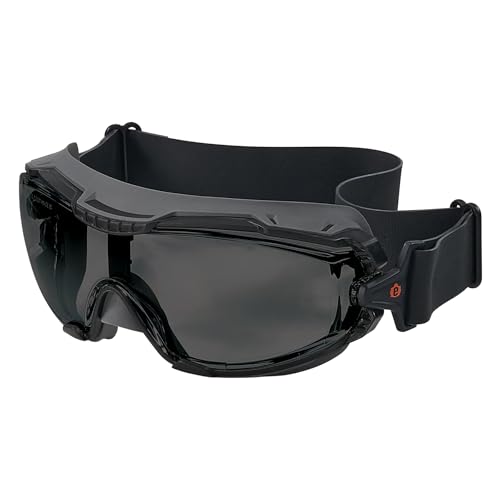 Ergodyne Skullerz Arkyn Protective Dust Safety Goggle, Non-Vented, Anti Fog, Scratch Resistant, Adjustable Neoprene Strap - color: Smoke Lens, style: Work Utility