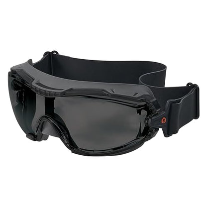 Ergodyne Skullerz Arkyn Protective Dust Safety Goggle, Non-Vented, Anti Fog, Scratch Resistant, Adjustable Neoprene Strap - color: Smoke Lens, style: Work Utility
