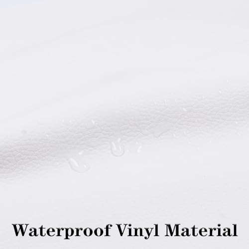 Marine Vinyl Fabric Waterproof Soft Leather Material 55"×180" White - color: White, size: 55"W x 180"L