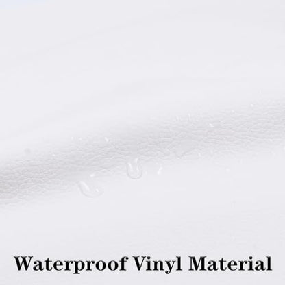 Marine Vinyl Fabric Waterproof Soft Leather Material 55"×180" White - color: White, size: 55"W x 180"L