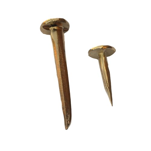 Antique Trunk Tacks (Dozen) - Brass & Steel - for Decorative Trunk Restoration (Brass, 3/4") - size: 3/4"