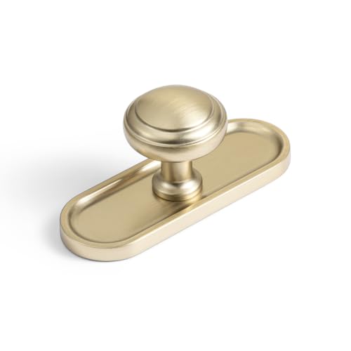 6Pack Champagne Bronze Cabinet Knobs with Backplate Drawer knobs - color: Champagne Bronze, style: Recessed Edge