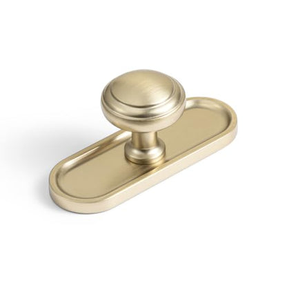 6Pack Champagne Bronze Cabinet Knobs with Backplate Drawer knobs - color: Champagne Bronze, style: Recessed Edge