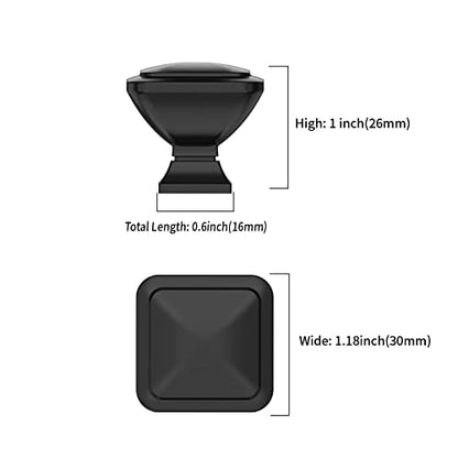 9BUILD 10 Pack Matte Black Cabinet Knobs,Solid Square Drawer Pulls - color: Matte Black, size: 1.2"/30MM