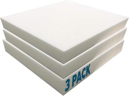 Foamma (3-Pack 4" x 18" x 18" HD Upholstery Foam High Density Foam (Chair Cushion Square Foam for Dinning Chairs, Wheelchair Seat Cushion Replacement) - color: 3 Pack