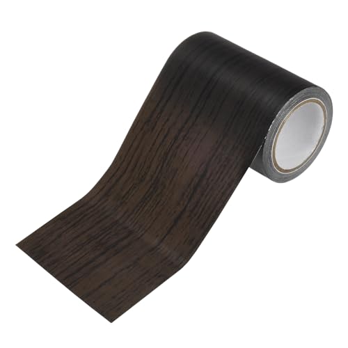 M METERXITY 1-Roll Wood Grain Repair Tape, 3.15in x 15ft Textured Realistic Self-Adhesive Wood Floor Tape Contact Paper for Furniture/Floors/Home [Black] - color: Black, size: 3.15in x 15ft