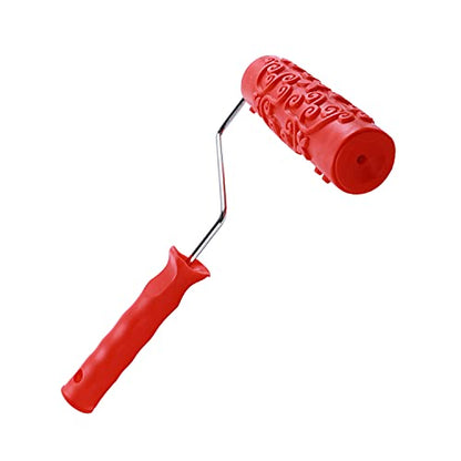 Utoolmart 7" Home Wall Rubber Paint Roller 175mm Wooden Grain Painting Roller with Plastic Handle 1Pcs - size: EG190T