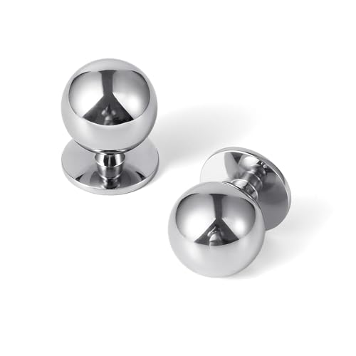 Polished Chrome Cabinet Knobs, 1 Inch, Set of 12, Modern Zinc Alloy Round Design for Drawers, Dressers, Vanities - color: Polished Chrome, size: 1" Diameter