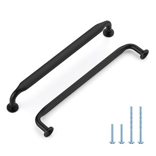 HOME EDIT Matte Black Solid Cabinet Handles & Pulls 6-1/4 Inch 10 Pack - color: Matte Black, size: 6-1/4 inches Hole Center