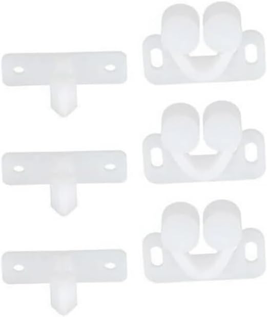 3Pcs White Marine Boat Ball Catch Door Cupboard Spring Back Plates Roller Latch Plastic Catches Cabinet Hardware, Cabinet and Furniture Door Catches
