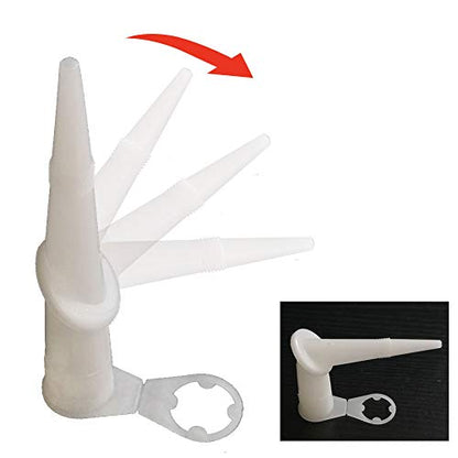 10-Pack Caulk Nozzles - Brostown Universal 360 Degree Rotating Bent Cartridge Sealant Nozzle Plastic Caulking Glue Head