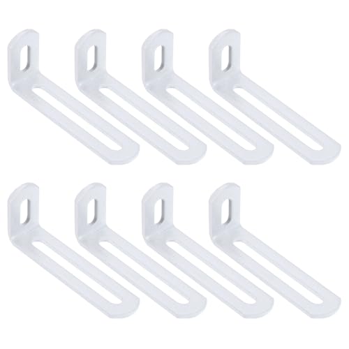 uxcell 8 Pcs Adjustable Right Angle Brackets 3.1"x1.2"x0.7" White - color: White, size: 3.1"x1.2"x0.7"