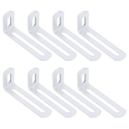 uxcell 8 Pcs Adjustable Right Angle Brackets 3.1"x1.2"x0.7" White - color: White, size: 3.1"x1.2"x0.7"