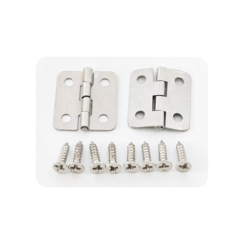80Pcs 18x15mm Silver Mini Hinges for Wooden Box, Small Iron Hinges with 320 Screws for Jewelry Box Crafts DIY Cabinet Dollhouse, 180° Folding Butt Hardware - color: Silver