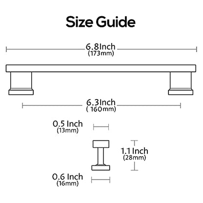 Alzassbg 6-1/4" Matte Black Cabinet Pulls and Handles 10 Pack, AL3061MB - color: Matte Black, size: 6-1/4" Hole Center