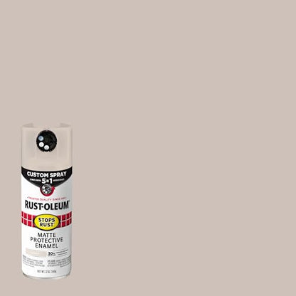 Rust-Oleum Stops Rust Custom 5-in-1 Spray Paint, Matte Oat Milk White - color: Matte Oat Milk White, size: 12 Ounce (Pack of 1)