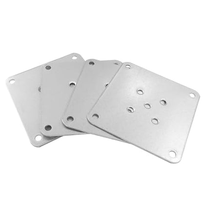 4Pcs Silver Metal Mounting Plates 9x9cm (3.54"x3.54") - size: 90x90mm