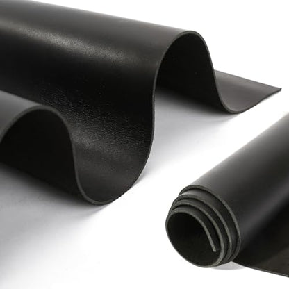 12''X24'' Genuine Leather Sheets - Tooling Leather Fabric Pieces for Crafts, Full Grain Leather Hide Material(Black, 2mm Thick) - color: Black 2