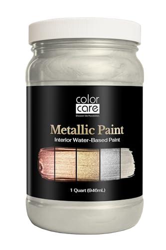 Metallic Paint – Satin Pearl, 1 Quart (Pack of 1) | Water-Based Low-Odor Paint for Walls, Fixtures, Furniture, Décor, Accents & Crafts - color: Pearl - Satin
