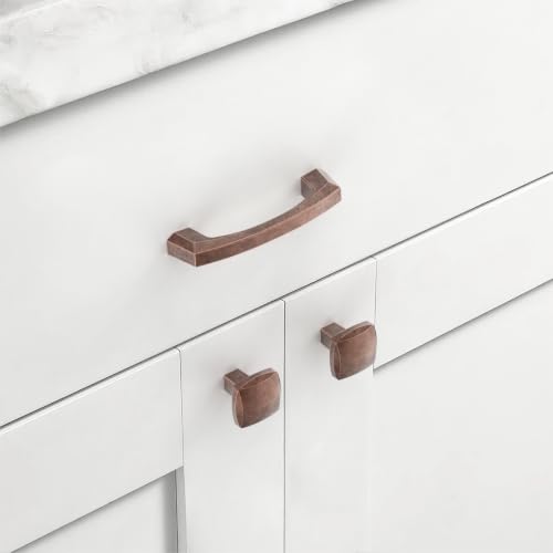 Asidrama 10 Pack 3 inch Antique Copper Kitchen Cabinet Handles - color: Antique Copper, size: 3" Hole Center(76mm)