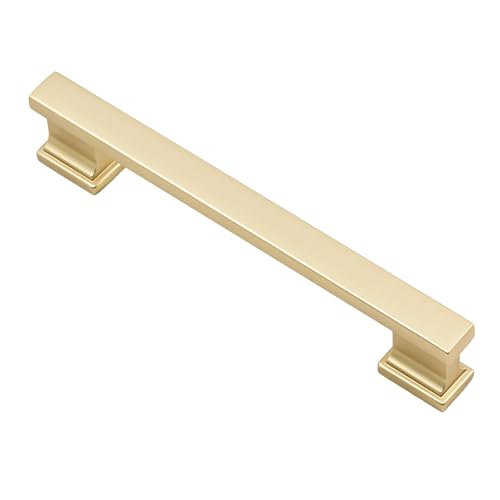 Alzassbg 5" Brushed Gold Cabinet Pulls and Handles 10 Pack, AL3061MGP - color: Brushed Gold, size: 5" Hole Center
