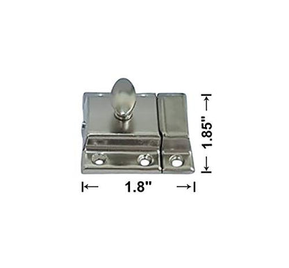 QCAA Oval Turn Cabinet Latch, for Cupboard & Other Furniture, Small, Satin Nickel, 1 Pack, Made in Taiwan - color: Satin Nickel, size: 1pack-small