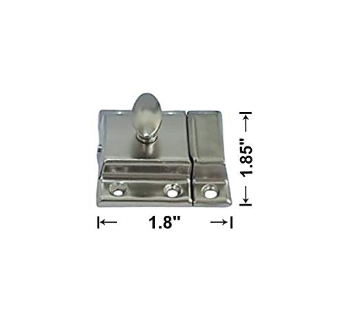 QCAA Oval Turn Cabinet Latch, for Cupboard & Other Furniture, Small, Satin Nickel, 2 Pack, Made in Taiwan - color: Satin Nickel, size: 2pack-small