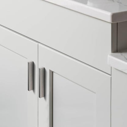 Goo-Ki 6 Pack 3 Inch Satin Nickel Knurled Cabinet Pulls - Modern Bar Handles - Textured Grip for Drawer, Dressers, Furniture Hardware - color: Satin Nickel, size: 3 Inch Center to Center