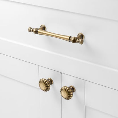 3-3/4 Inch Antique Brass Cabinet Pulls 10 Pack French Style P2408 - color: Antique Brass, size: 3-3/4" Hole Centers-10 Pcs