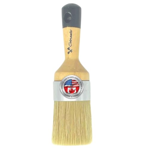 Colorantic | Large Furniture Round Oval Soft Wax Waxes Brush Brushes | Beeswax DIY Chalk Based Paint Fabric Painting (XL Round Natural Brush) - size: Round XL Natural Brush