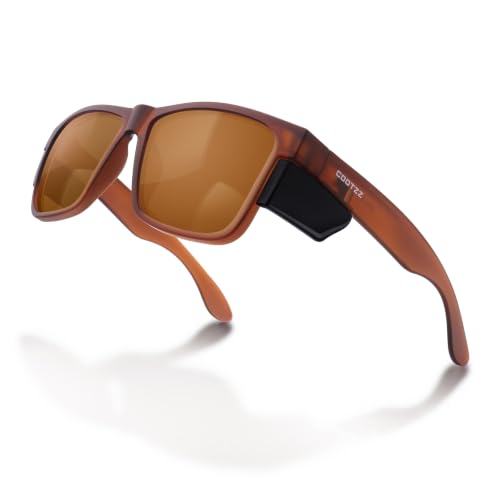 Safety Glasses ANSI Z87.1 - Anti-Fog Impact Resistant Protective Eyewear for Men & Women - Removable Side Shields - color: Tea Brown / Brown Lenses