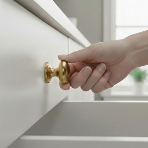 trust4care 2-Pack Brushed Satin Gold 1.5" Bifold Closet Cabinet Knobs Pulls - color: Gold, size: Set of 2