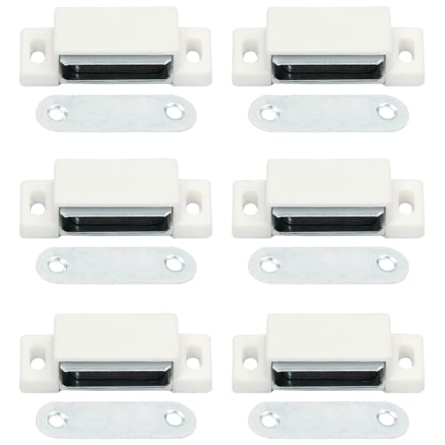 6Pcs Magnetic Door Catch Cabinet Magnets, White - color: White, 6Pcs