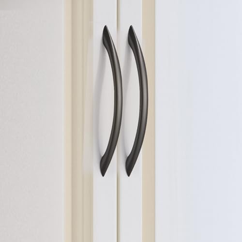 Cabinet Handles 5 Inch Matte Black Curved Drawer Pulls, 30 Pack - color: Matte Black