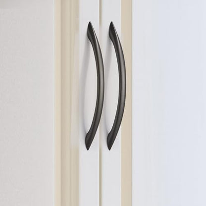 Cabinet Handles 5 Inch Matte Black Curved Drawer Pulls, 30 Pack - color: Matte Black