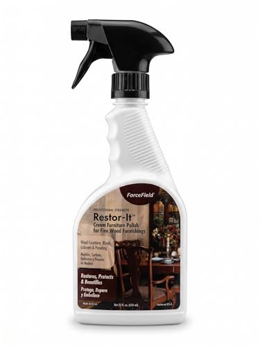 ForceField® Restor-It Furniture Polish and Conditioner for Fine Wood - Restores Oils & High-Gloss Luster, Removes Dust, Dirt & Allergens, No Waxy Buildup - 22 oz - size: 22 Fl Oz (Pack of 1)