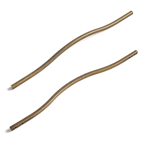 Goo-Ki Low Profile Antique Brass Cabinet Pulls, Double Hole Centers(11.4''/12.6'') Zinc Alloy Handle for Drawer Cupboard Wardrobe,6 Packed - color: Antique Brass, size: 11.3'/12.6'' Hole Centers