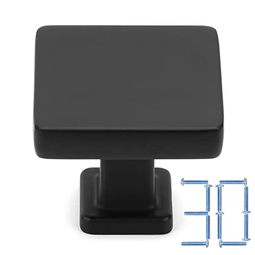 KOOFIZO 30 Pack Matte Black Cabinet Knobs, Square Single Hole Pulls K08 - color: Black, size: Knob 1 - 30Pcs