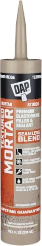 DAP Textured Mortar Premium Elastomeric Latex Filler & Sealant, Beige, 10.1 Oz (7079810081) (Pack of 12) - size: 10.1 Oz (Pack of 12)