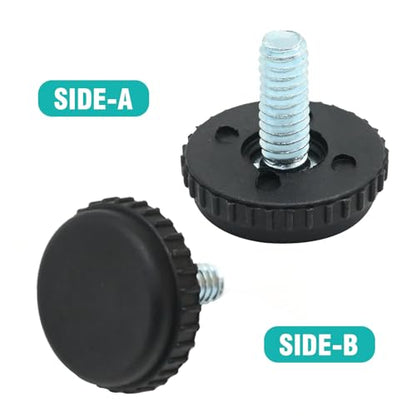 1/4-20 Stainless Steel Adjustable Furniture Levelers Screw in Threaded Leveling Feet for Furniture Glide Leveling for Table Chair Cabinet Legs (16) - color: 16