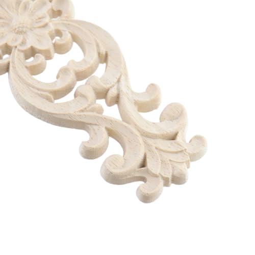Wood Carved Onlays Appliques (Style7,4 pcs) - style: Style7,4 pcs
