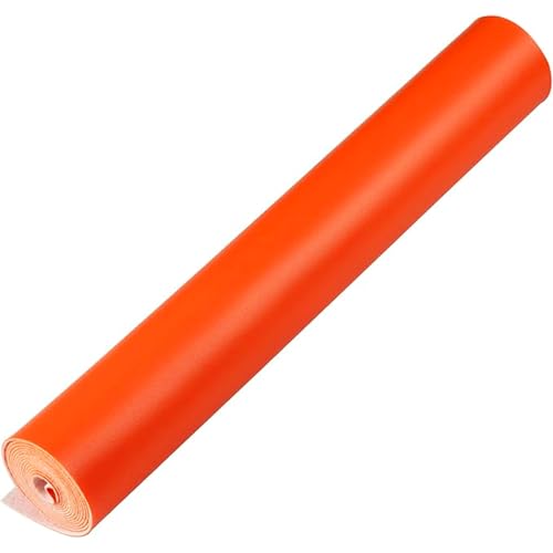 Smooth Solid Color Faux Leather Sheets Roll 12"X53" (30cmX135cm),Very Suitable for Making Crafts, Leather Earrings, Bows,Sewing (Tangerine Red) - color: Tangerine Red