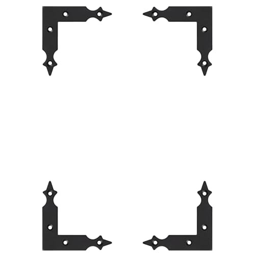 Barn Door Decorative Corner Bracket, 3.5 in Matte Black Rustic L Brackets Sliding Door Hardware Decorator for Farmhouse Mirrorsframe Gardengate Garage(4 Pcs with Screw) - size: 3.5 IN - L Shape