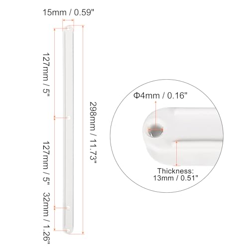 uxcell Drawer Slides, 4Pcs 300mm - Plastic Drawer Rails, Side Mounted Grooved Guide Rails for Cabinet Drawers Bedside Tables Wardrobe Dressers (White) - color: White